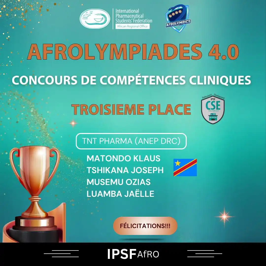 Image from IPSF AfRO: *Félicitations aux gagnants de l'ÉPREUVE DE COMPÉTENCES CLINIQUES AFRO...