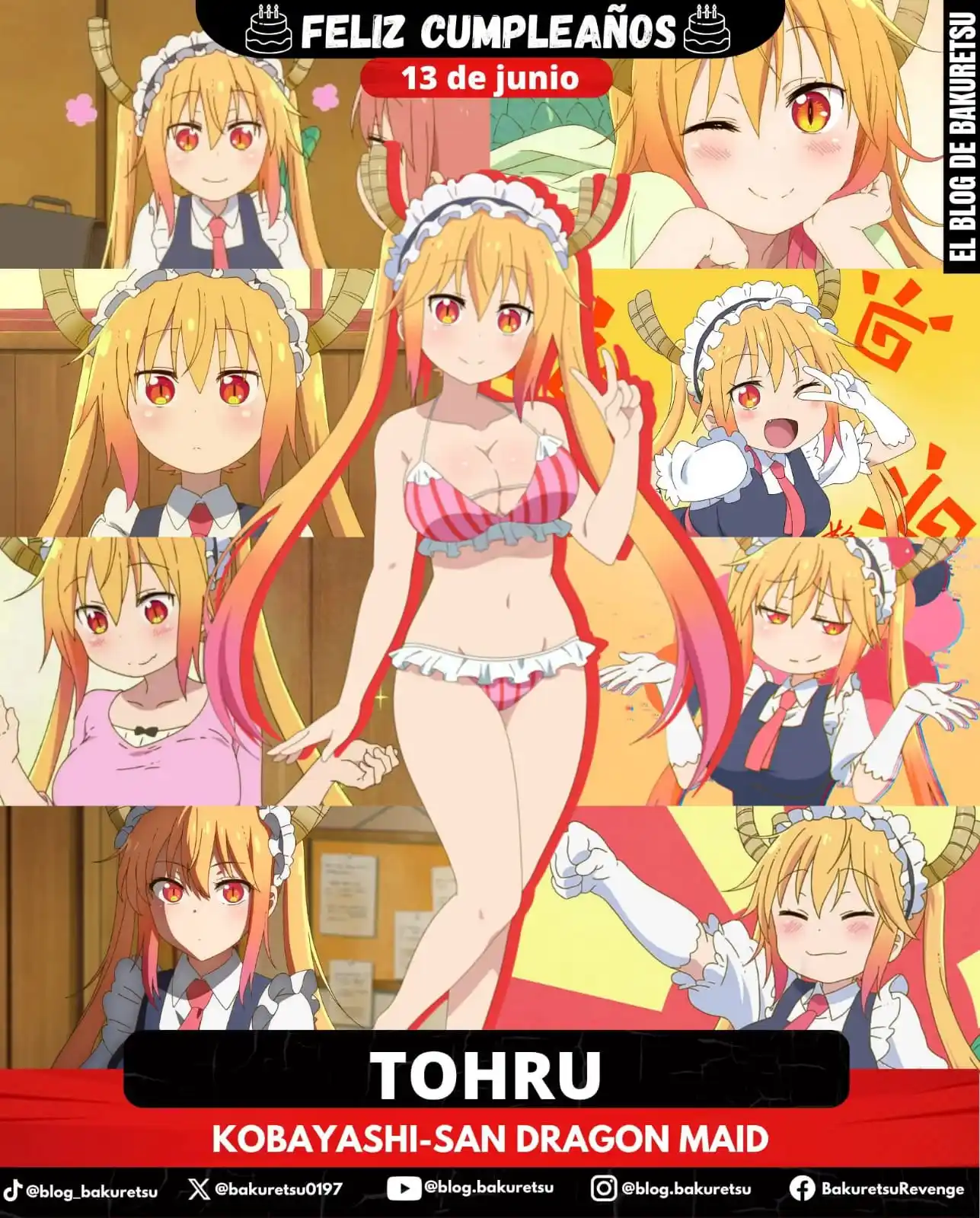 Image from CSC LAB - Anime Cast: 🎂¡Feliz cumpleaños para la sensual dragona Tohru! 🐉❤️ 🎉La adorable ...