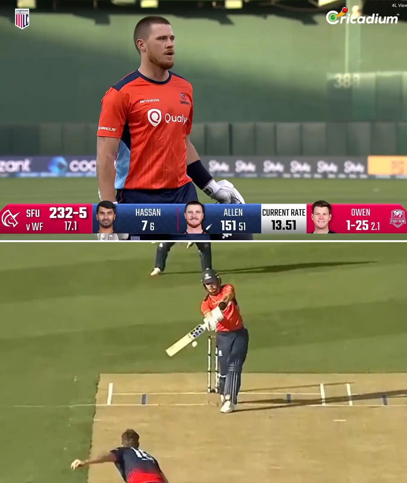 Image from Cricadium🏏: FINN ALLEN SMASHED 151 (51) WITH 19 SIXES IN THE MLC. 🥶* – The most s...