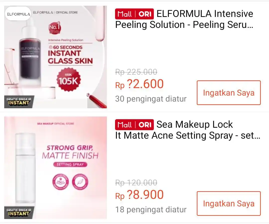 Image from INFO PROMO RACUN SHOPEE DISKON TIKTOK TOKOPEDIA GOJEK GRAB BELAJAR DAGET STICKER GIVEAWAY: Flash Sale Termurah ⏰ 18:00 WIB Rp28.900 Sea Makeup Lock It Matte Acn...