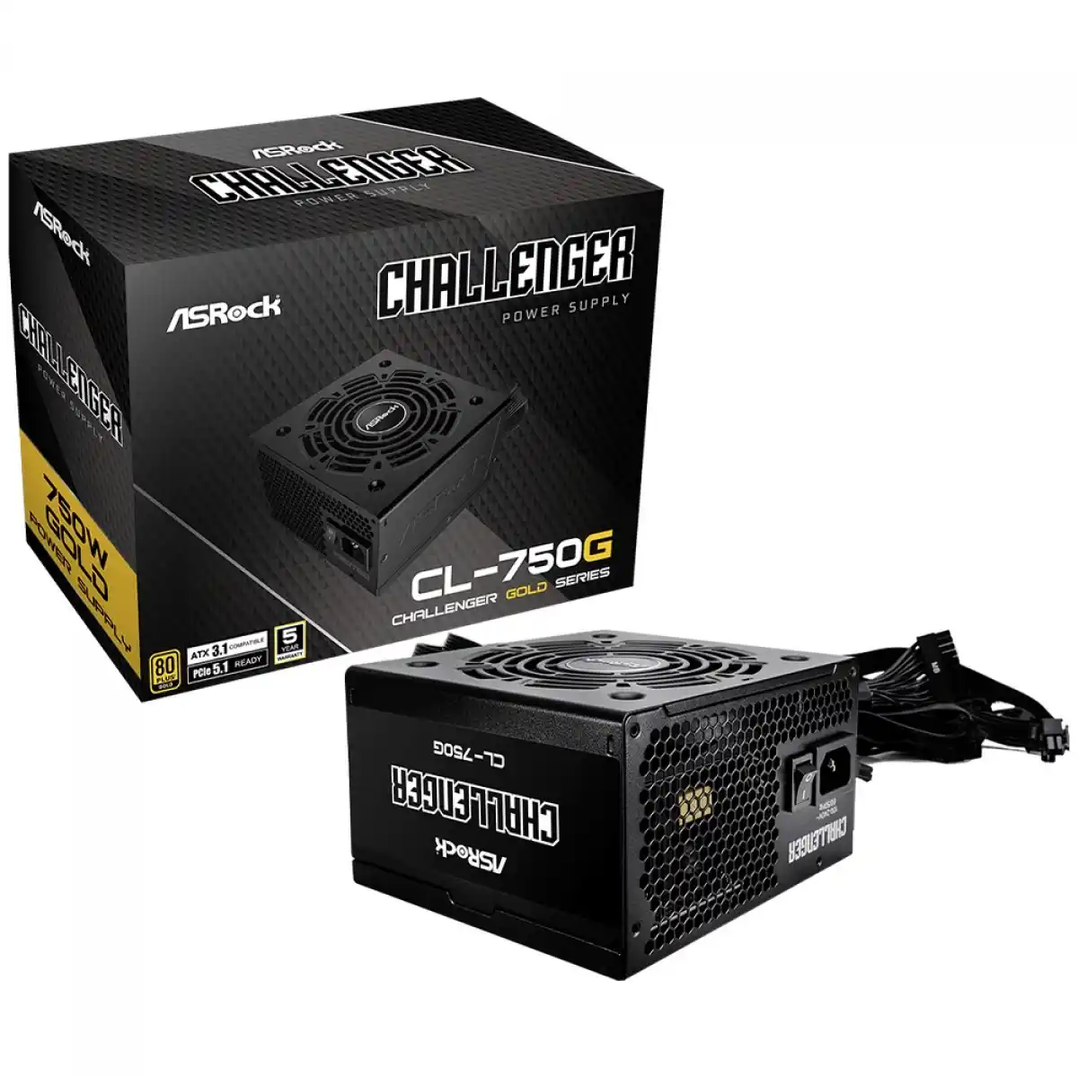 Image from Ofertas Terabyte!: ✨ Fonte ASRock Challenger 750W 80 Plus Gold ✨ Alta eficiência com padr...