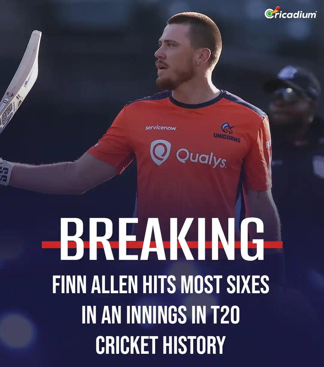Image from Cricadium🏏: 🏏 History Made! 🔥 Finn Allen smashes his way to the record books wit...