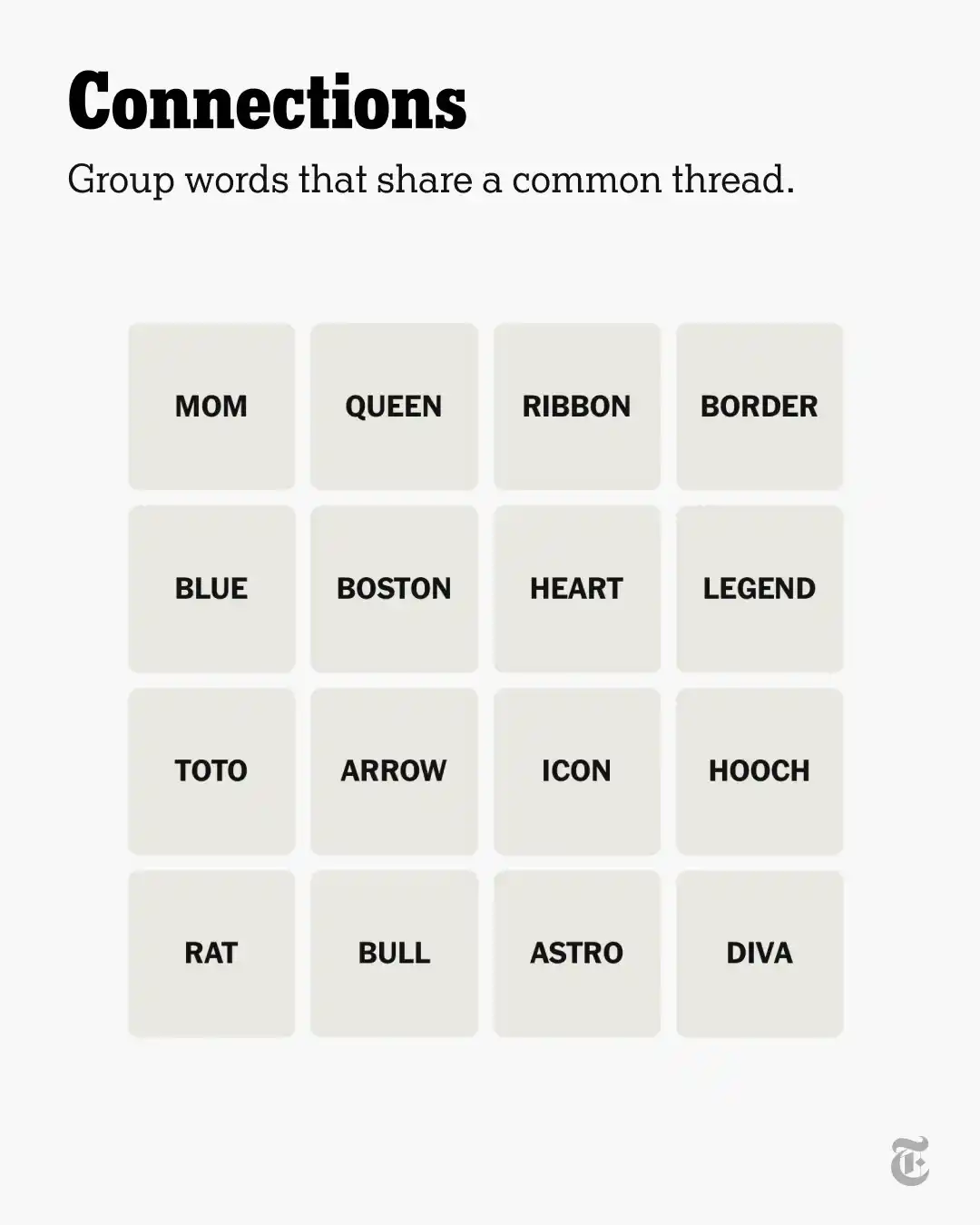 Image from The New York Times: How did you do in Connections today? Players must select four groups o...
