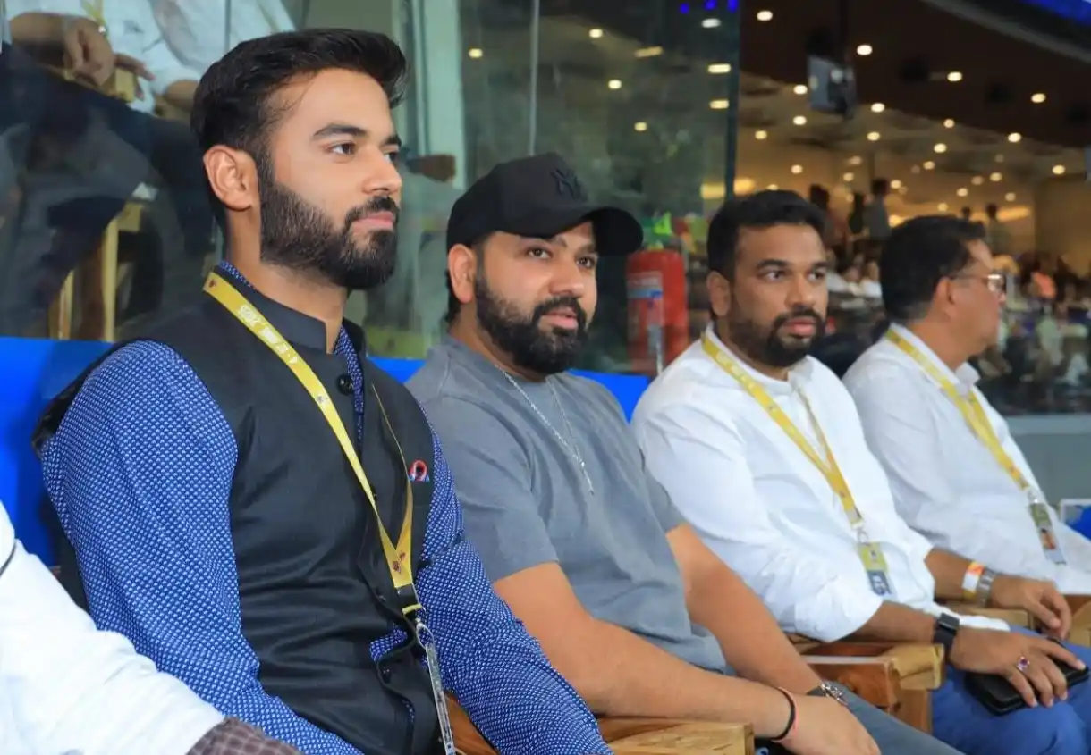 Image from Cricadium🏏: Indian Captain Rohit Sharma, MCA President Ajinkya Naik, and T20 Mumba...