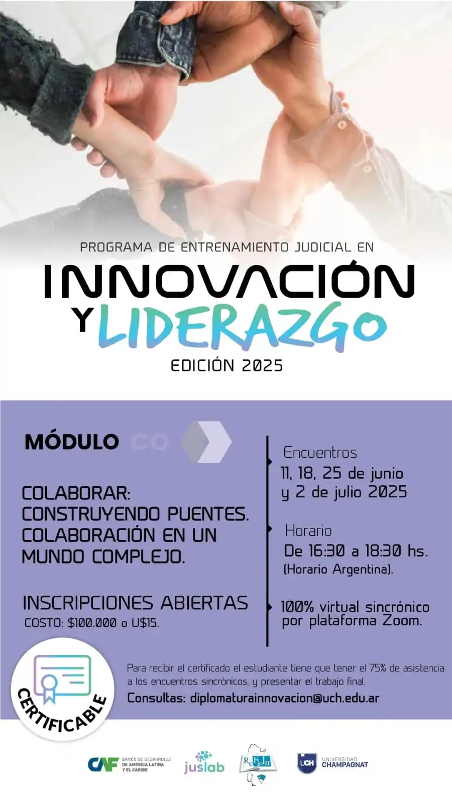 Image from Juslab: 🔗 ¡INSCRIPCIONES ABIERTAS! 💥 Módulo certificable del Programa de Ent...