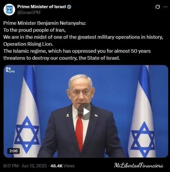 Image from Mi Libertad financiera: ✅Israel amenaza con una respuesta severa tras el ataque con misiles ir...