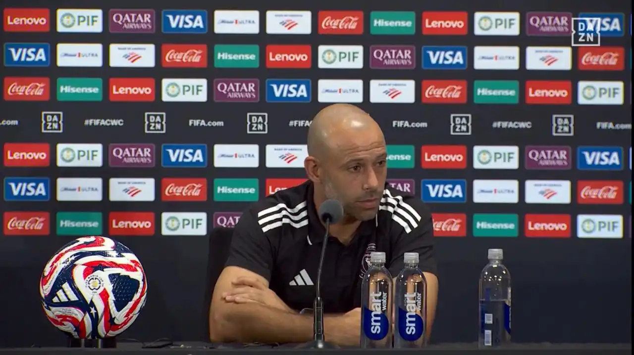 Image from Micky Jnr Channel: Javier Mascherano at the press conference: “Al Ahli is the biggest cl...