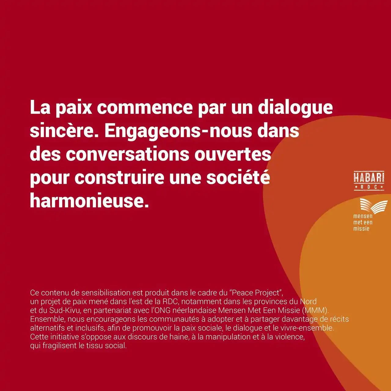 Image from Habari RDC: La paix commence par un dialogue sincère. Engageons-nous dans des conv...