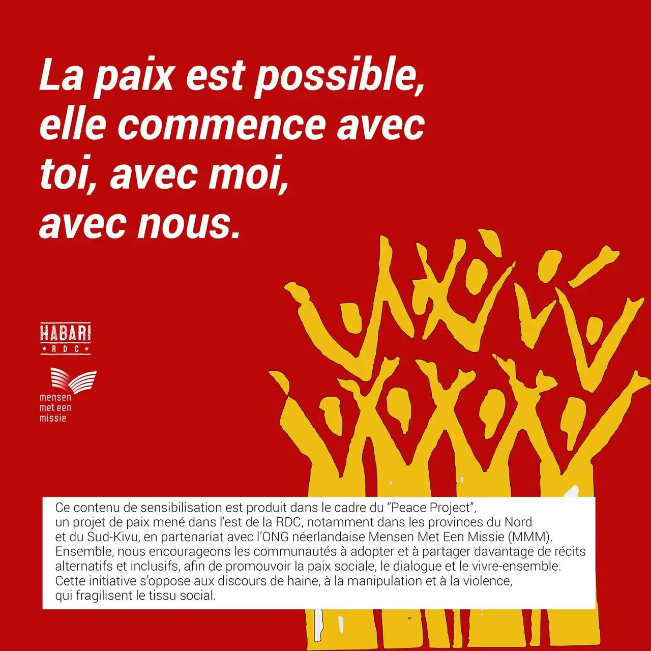 Image from Habari RDC: La paix est possible, elle commence avec toi, avec moi, avec nous. <a ...