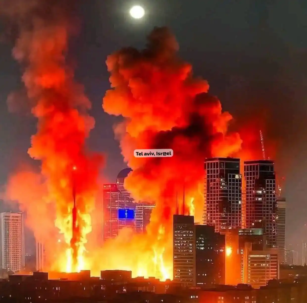 Image from AM NEWS HINDUSTAN 🇮🇳 ऐ एम न्यूज हिंदुस्तान 🪀 اے ایم نیوز ہندوستان 🇮🇳: *Latest situation so far:* Iran attacks Israel in retaliation. *True P...