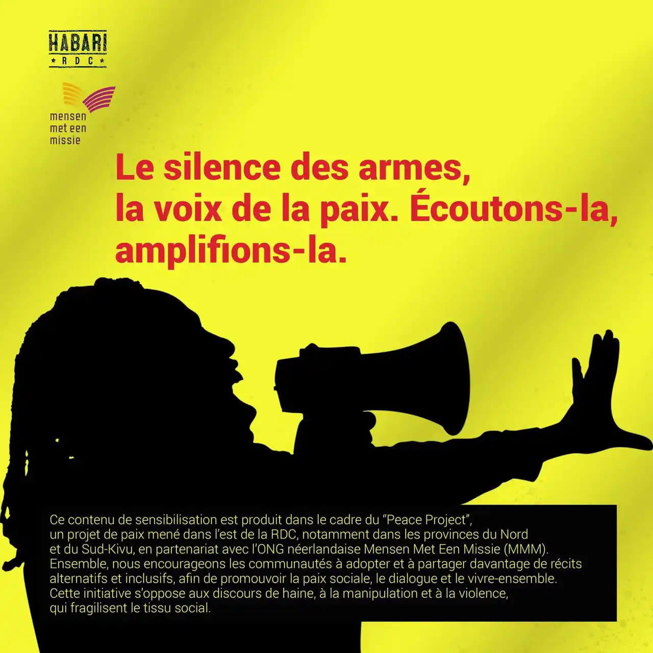 Image from Habari RDC: Le silence des armes, la voix de la paix. Écoutons-la, amplifions-la. ...