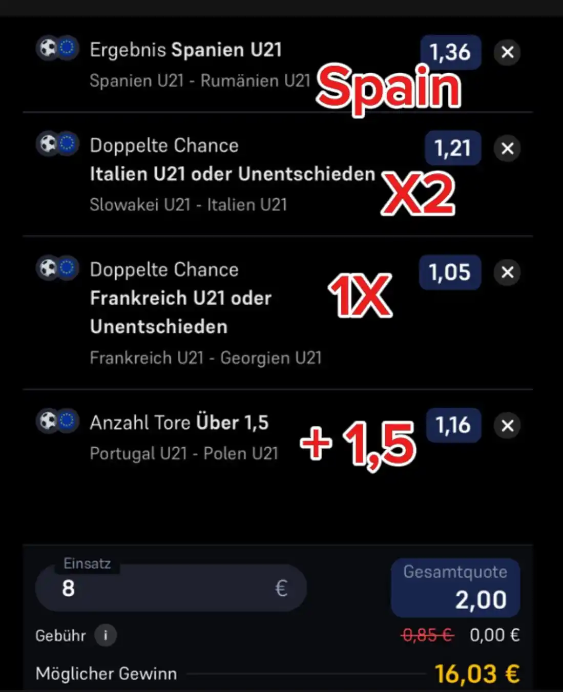 Image from ⚽️🎾SportKI ⚽️🎾: Martingale Daily Double 🔥🔥🔥🔥🔥🔥🔥🔥🔥 🚀🚀 W21 Day 6 🚀🚀 🔥🔥🔥...