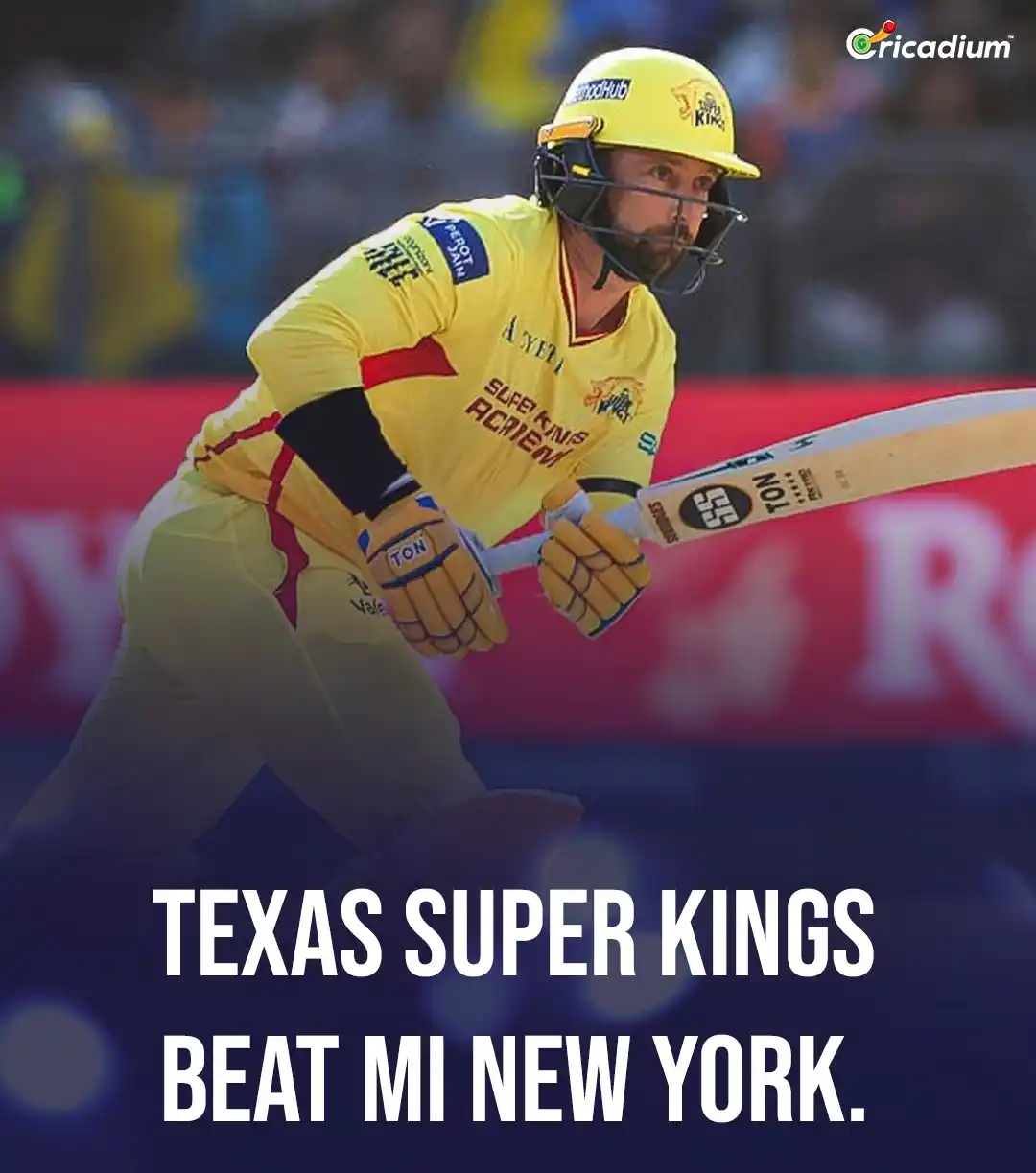 Image from Cricadium🏏: MI New York fought hard, but the Texas Super Kings seal the win in the...