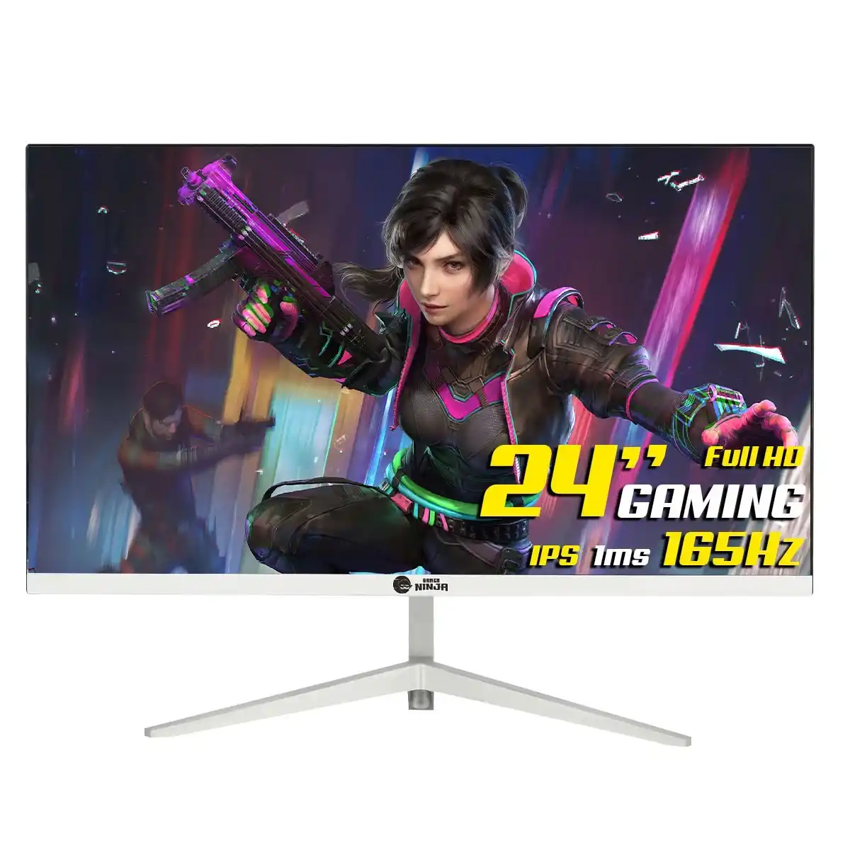 Image from Ofertas Terabyte!: 🖥️ Monitor Gamer Ninja Tenseigan 24" Branco Full HD, IPS, 1ms, 165Hz,...