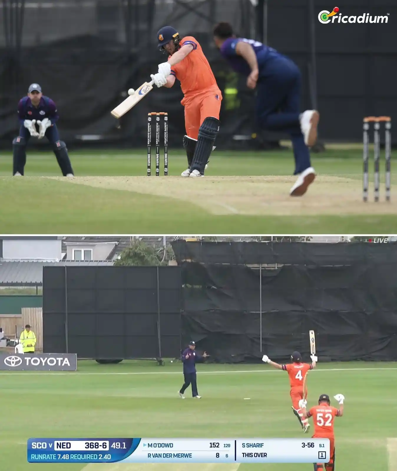Image from Cricadium🏏: NETHERLANDS CHASE 370 VS SCOTLAND IN A LAST-OVER THRILLER! 🔥 One of t...