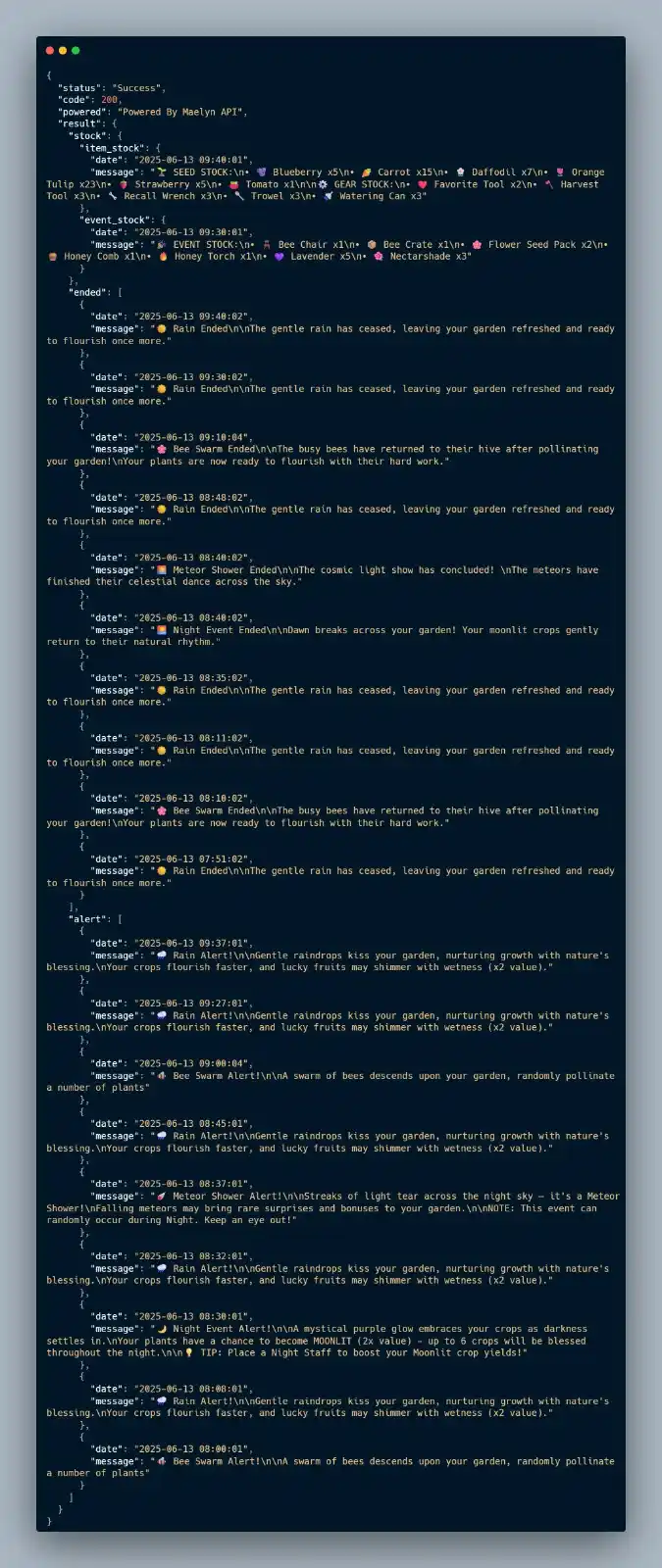 Image from Maelyn Group | Notify: *[ NEW FEATURE ]*  > Roblox Grow A Garden  `Pembaruan stok tercepat da...