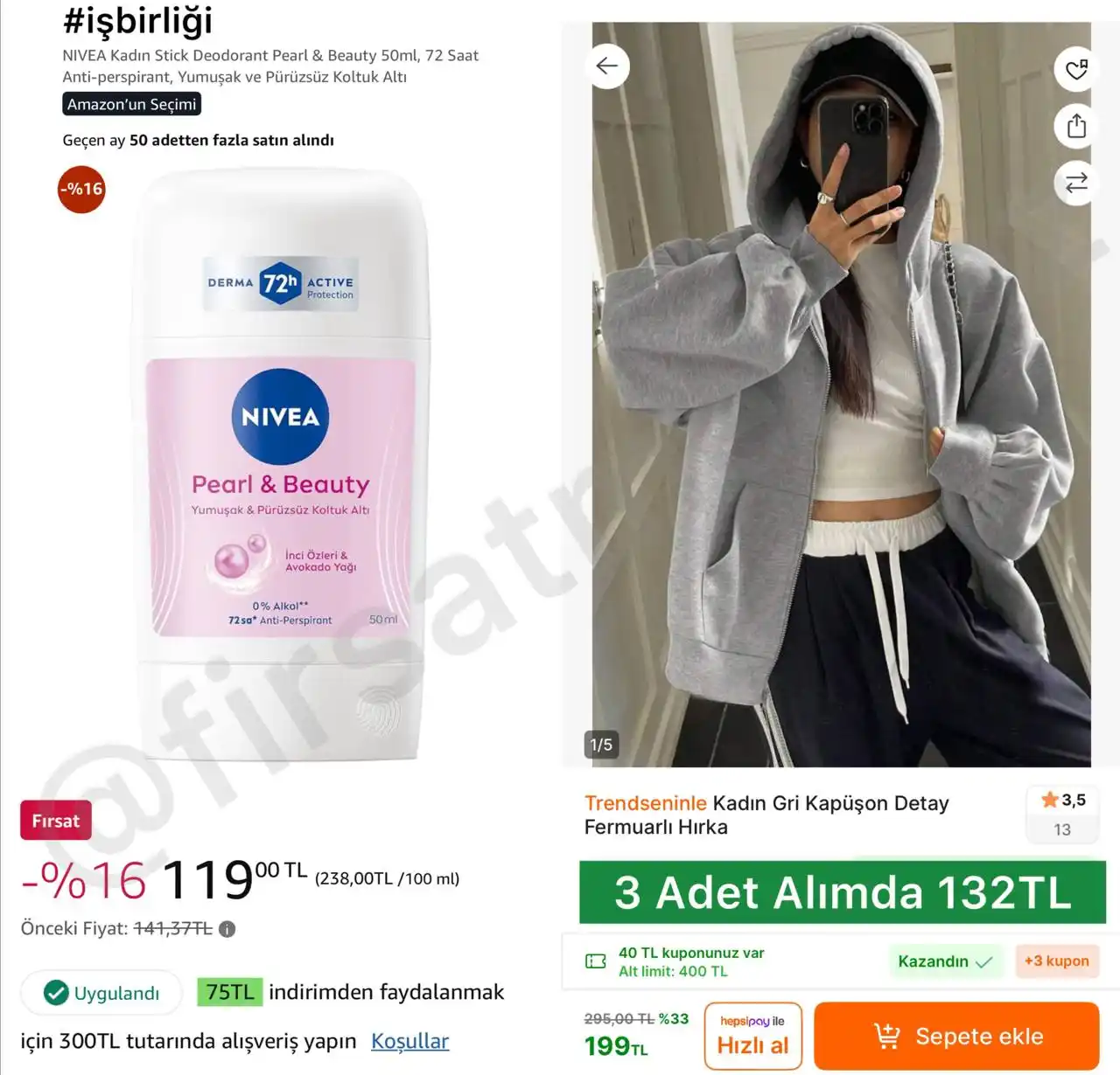 Image from İndirim Fırsat Merkezi: 🔥Nivea Kadın Stick Deodorant 50Ml ✅Prime’a Özel 119TL’ye Düştü - Sı...