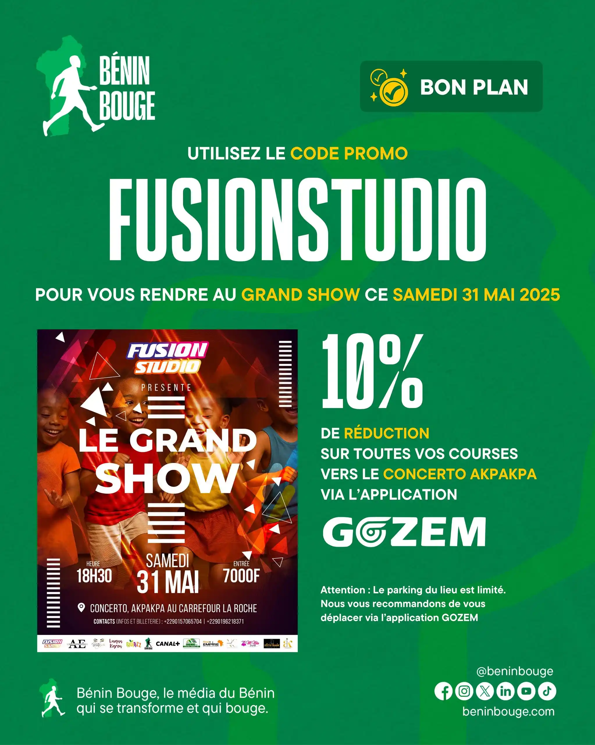 Image from Bénin Bouge 🇧🇯: N'oubliez pas *LE BON PLAN* pour vos déplacements vers le concerto ce ...