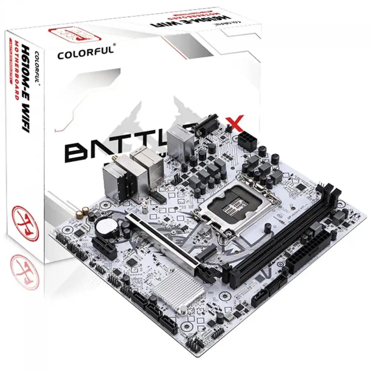 Image from Ofertas Terabyte!: 🔧 Placa-mãe Colorful Battle-AX H610M-E Wi-Fi V20 Branca | DDR4, mATX ...