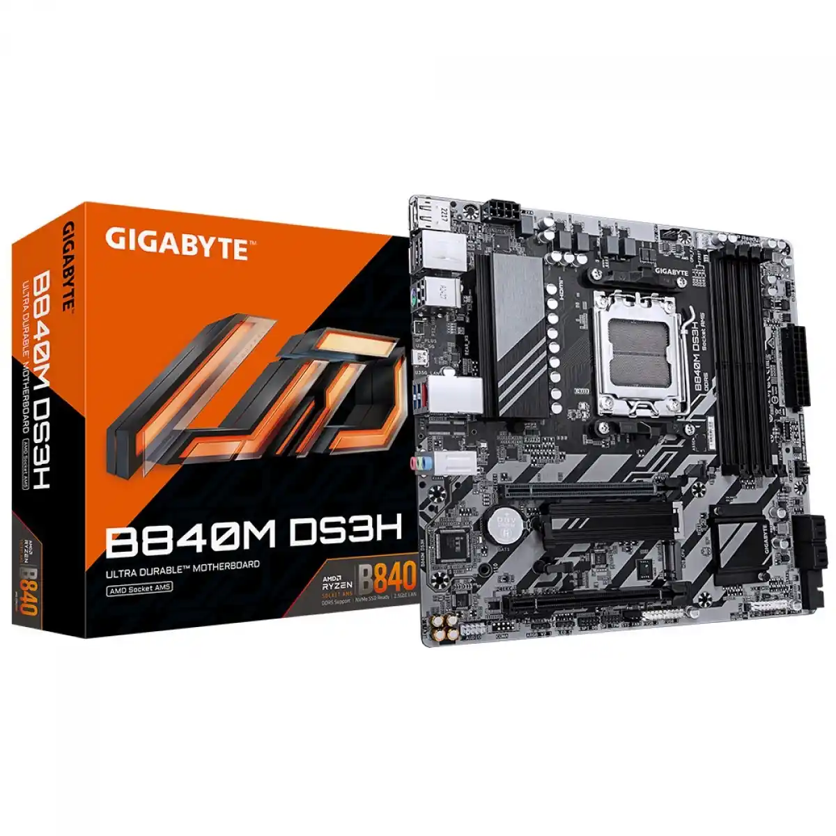 Image from Ofertas Terabyte!: 🖥️ Placa-Mãe Gigabyte B840M DS3H DDR5 Chipset B840, AM5, suporte DDR5...