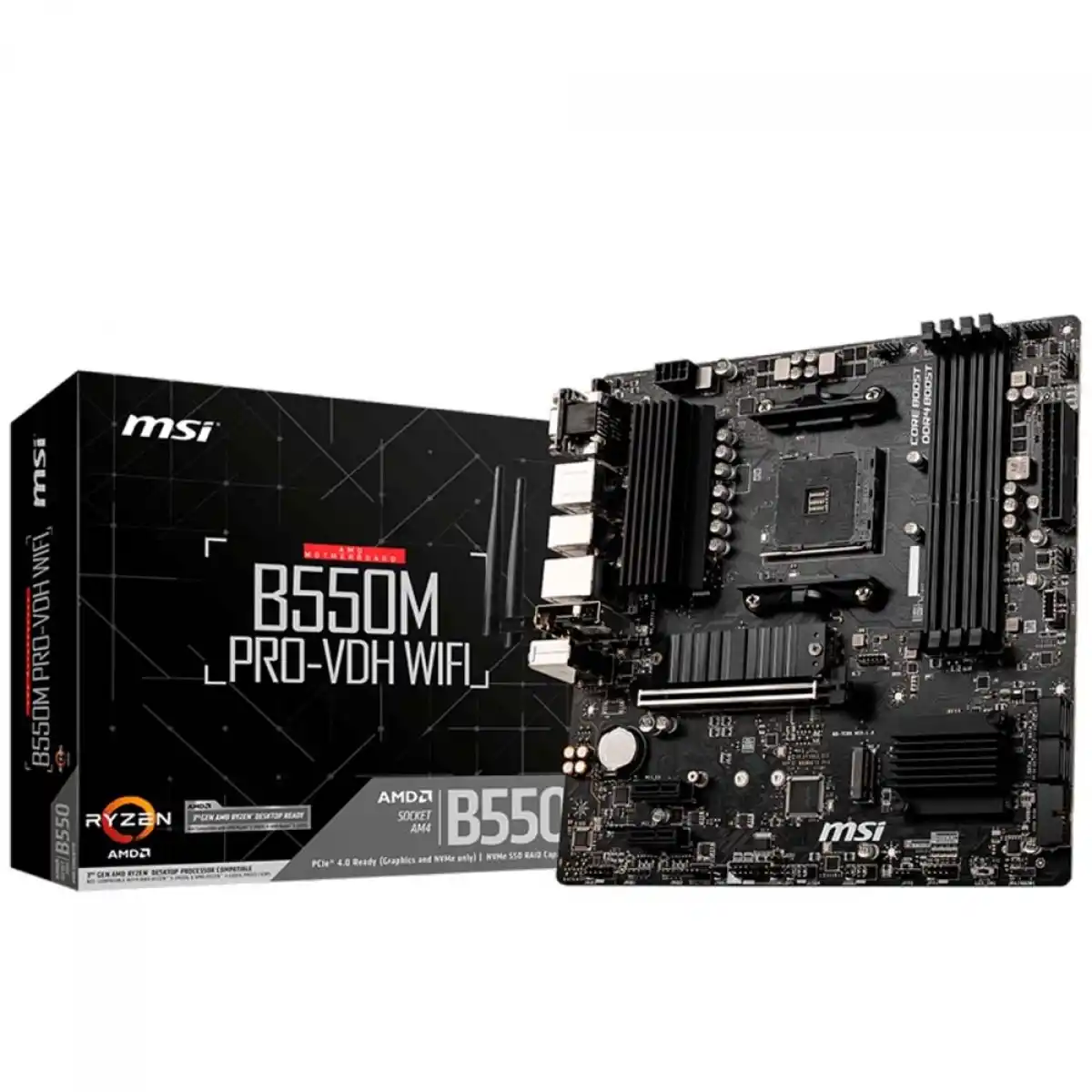 Image from Ofertas Terabyte!: 🔧 Placa-mãe MSI B550M PRO-VDH Wi-Fi | Chipset B550, DDR4, mATX, com W...