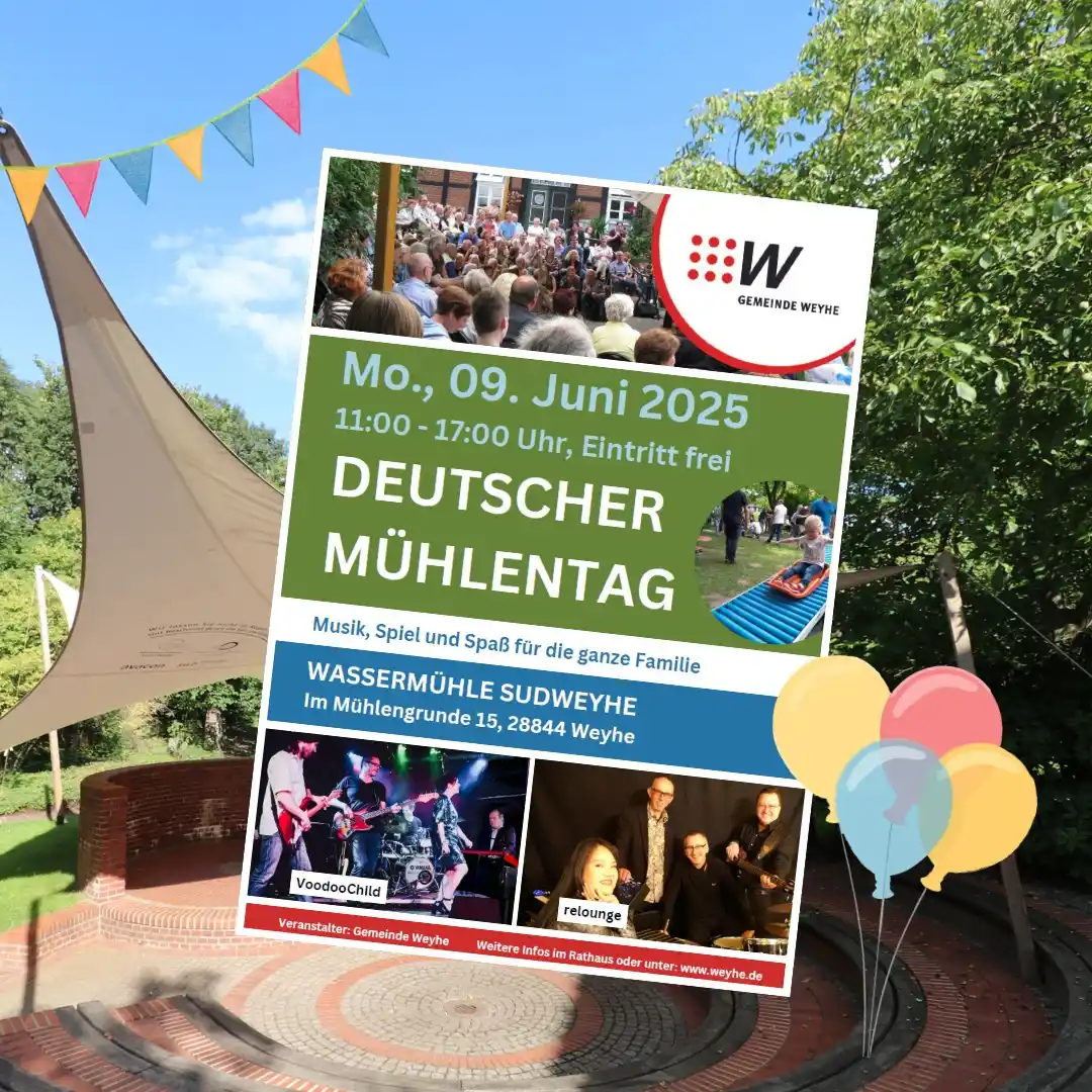 Image from Gemeinde Weyhe: +++ Familienfest zum Mühlentag in Sudweyhe +++ Am langen Wochenende n...