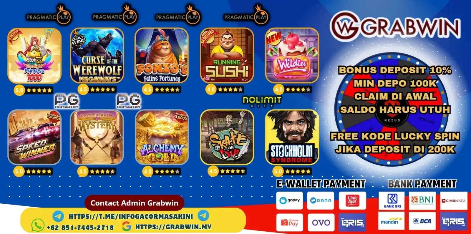 Image from GRABWIN OFFICIAL: 🎰POLA GAME SESI 3🎰 📆02 - 03 JUNI 2025📆 🕐22:00 - 13:00 WIB🕕 💰BON...