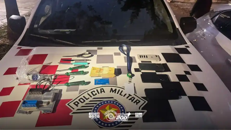 Image from Polícia Militar do Estado de São Paulo: Polícia Militar frustra tentativa de furto a veículo e detém trio em O...