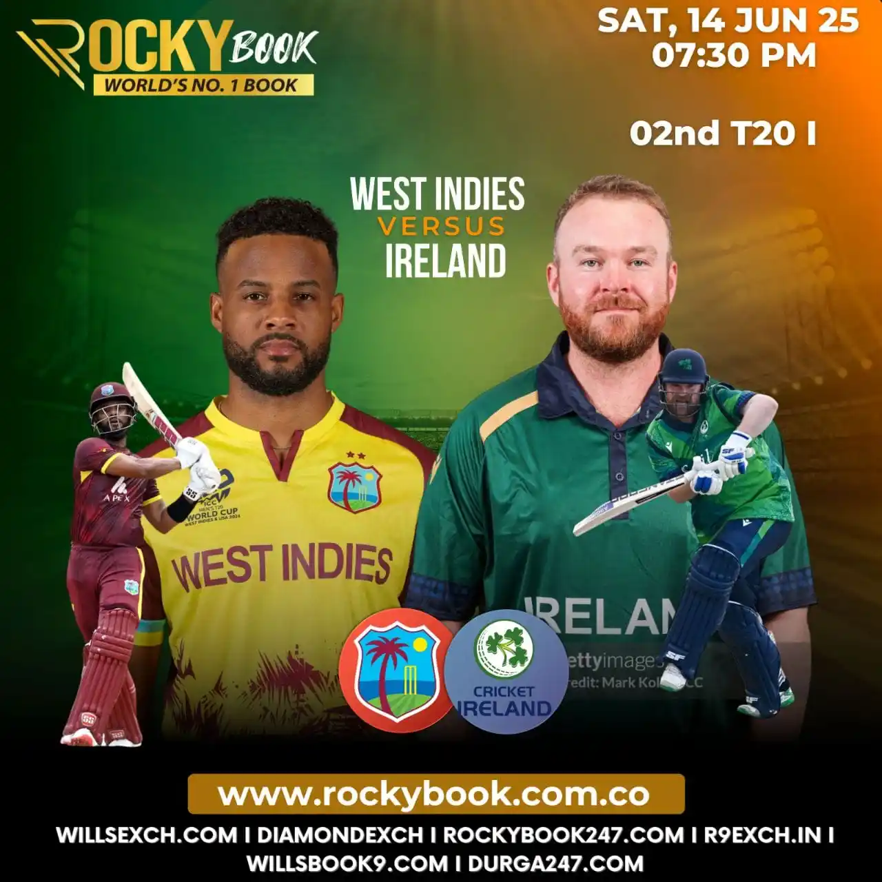 Image from ROCKY BOOK: Rain delays, but the battle resumes! 🌦️ The 2nd T20 between Ireland ...