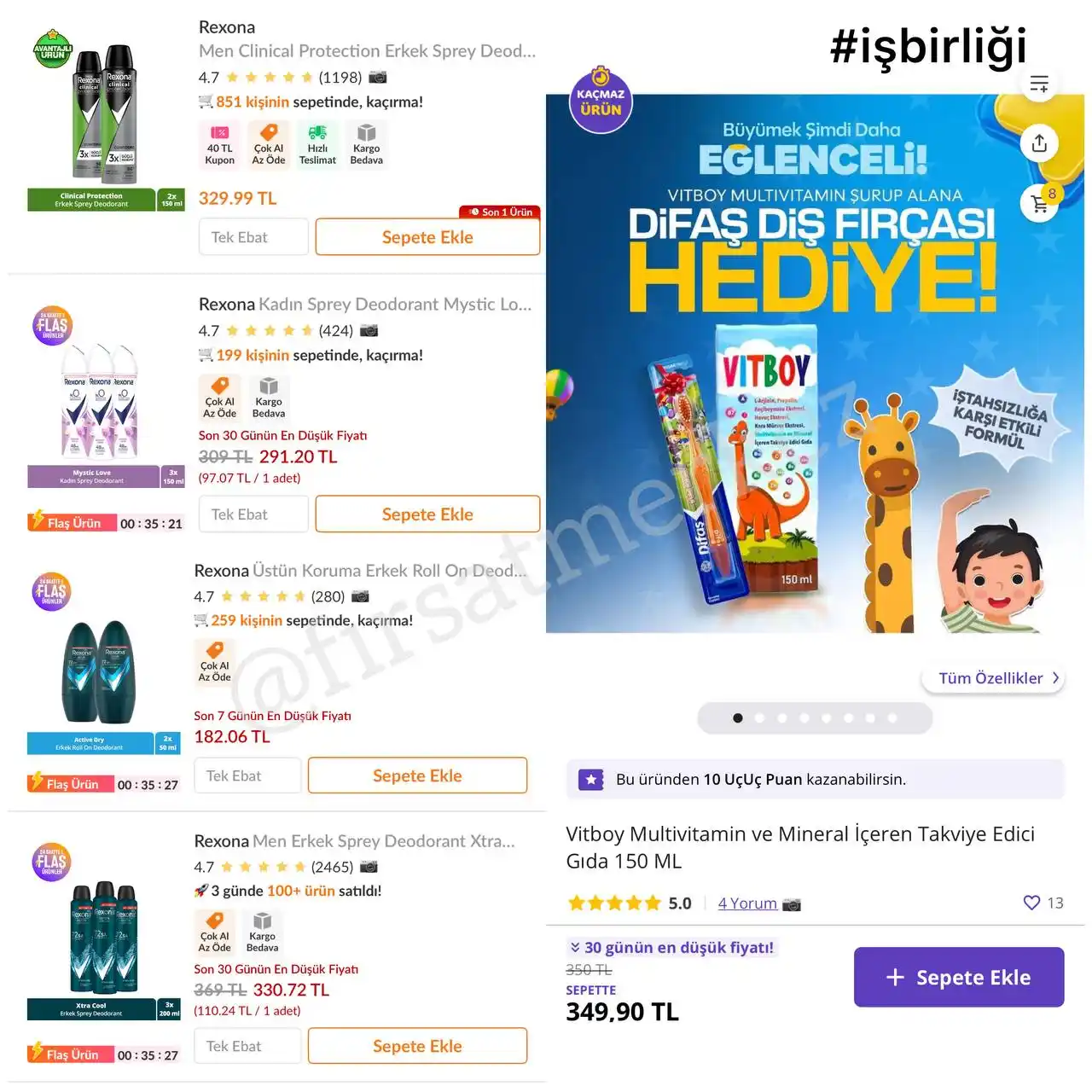 Image from İndirim Fırsat Merkezi: 🔥Rexona Üstün Koruma Erkek Roll On Deodorant 2 Adet 50Ml   ✅182TL’ye ...