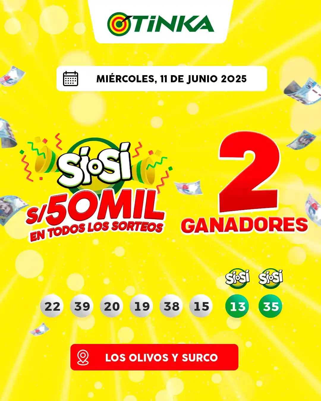 Image from La Tinka: ¡Se reparten S/50 MIL en Los Olivos y Surco! 🤑🎯 El Pozo Millonario s...