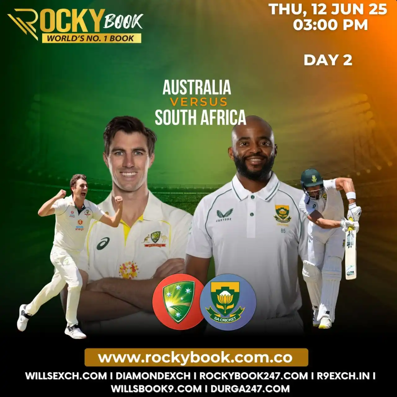 Image from ROCKY BOOK: South Africa finishes Day 1 at 43/4, still trailing by 169 runs at Lor...