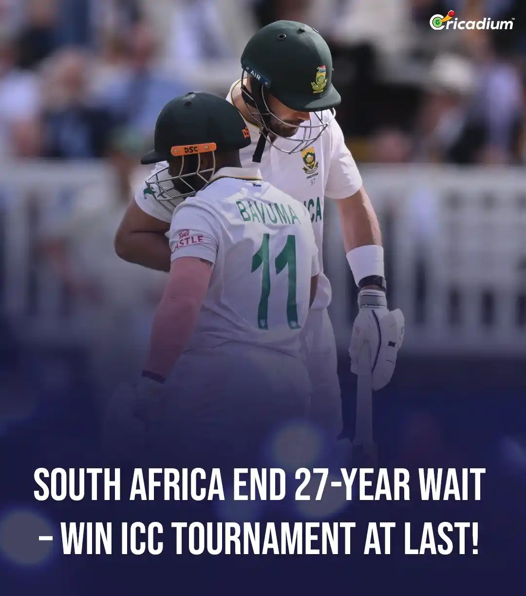 Image from Cricadium🏏: SOUTH AFRICA HAVE DONE IT! 🇿🇦🔥 They’ve WON an ICC tournament after...