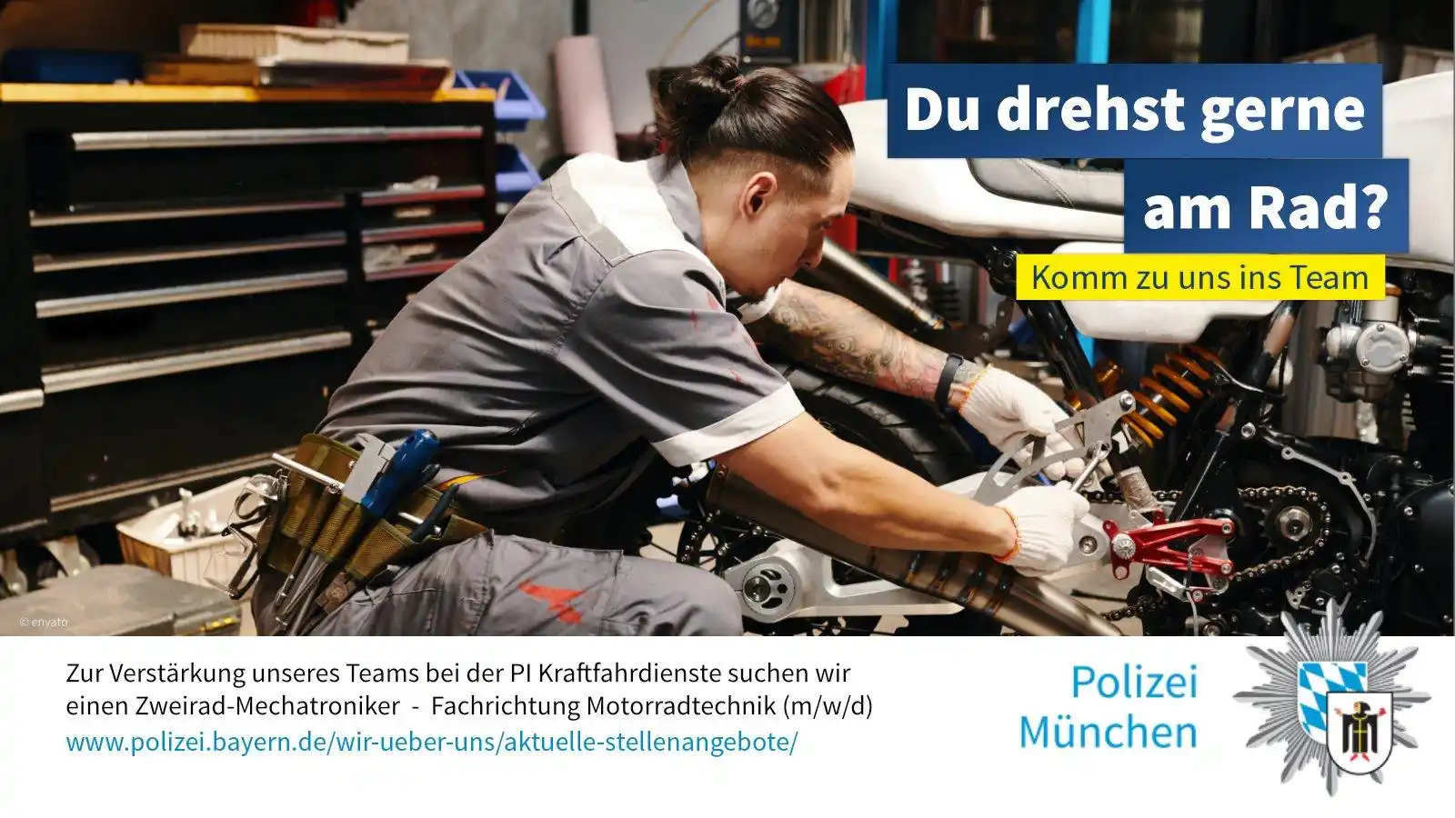 Image from Polizei München: *Stellenausschreibung*🏍️🛠️ Zur Verstärkung unseres Teams bei der Po...