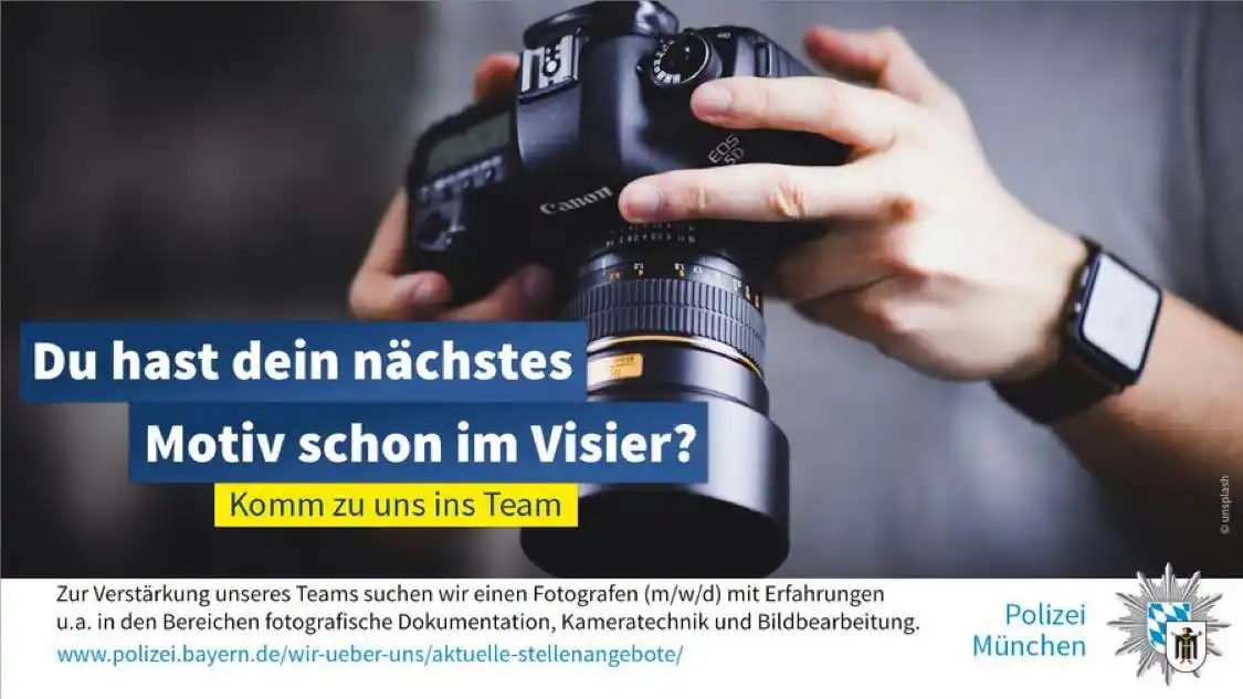 Image from Polizei München: *Stellenausschreibung* 📷 Zur Verstärkung unseres Teams beim Kommissa...
