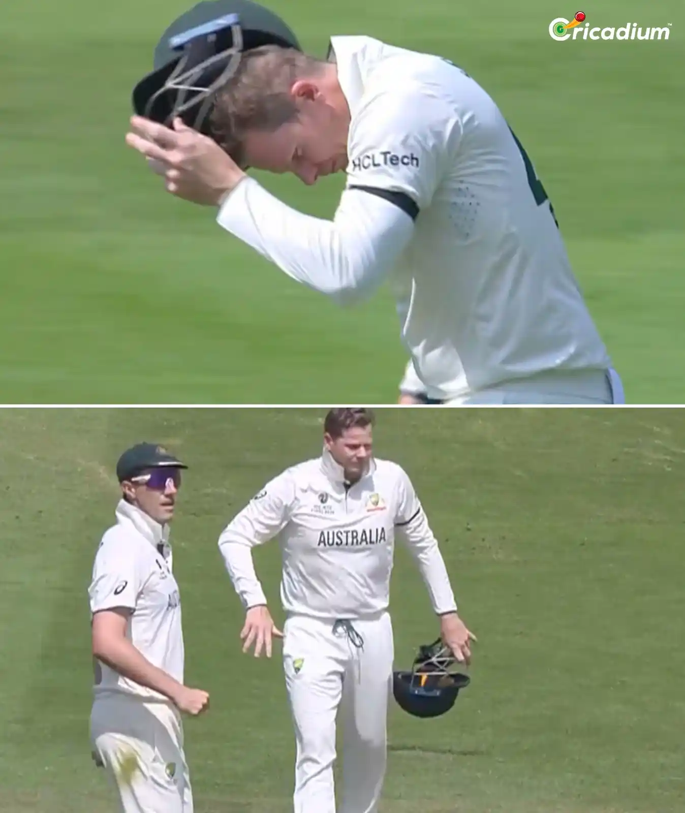 Image from Cricadium🏏: 😬 Steve Smith drops Temba Bavuma at first slip and picks up an injury...