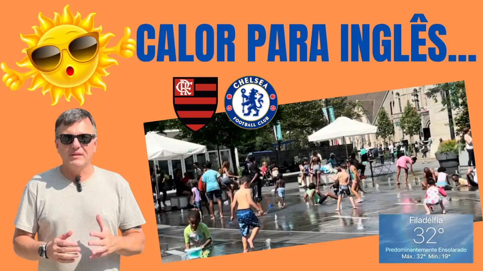 Image from Mauro Cezar: Tem vídeo no canal: Fla e Chelsea vão jogar sob calorão na Filadélfia...