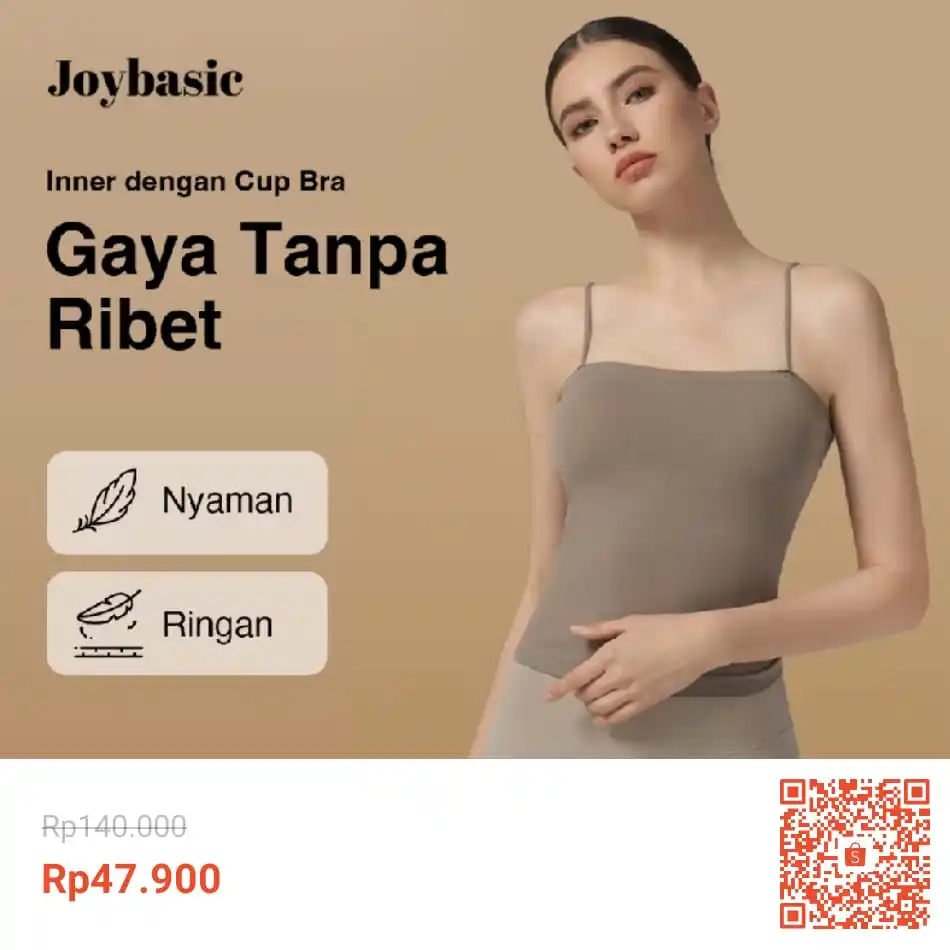 Image from INFO PROMO RACUN SHOPEE DISKON TIKTOK TOKOPEDIA GOJEK GRAB BELAJAR DAGET STICKER GIVEAWAY: Temukan Joybasic Easy Fit Bra Tank Super Lembut seharga Rp47.900. Dapa...