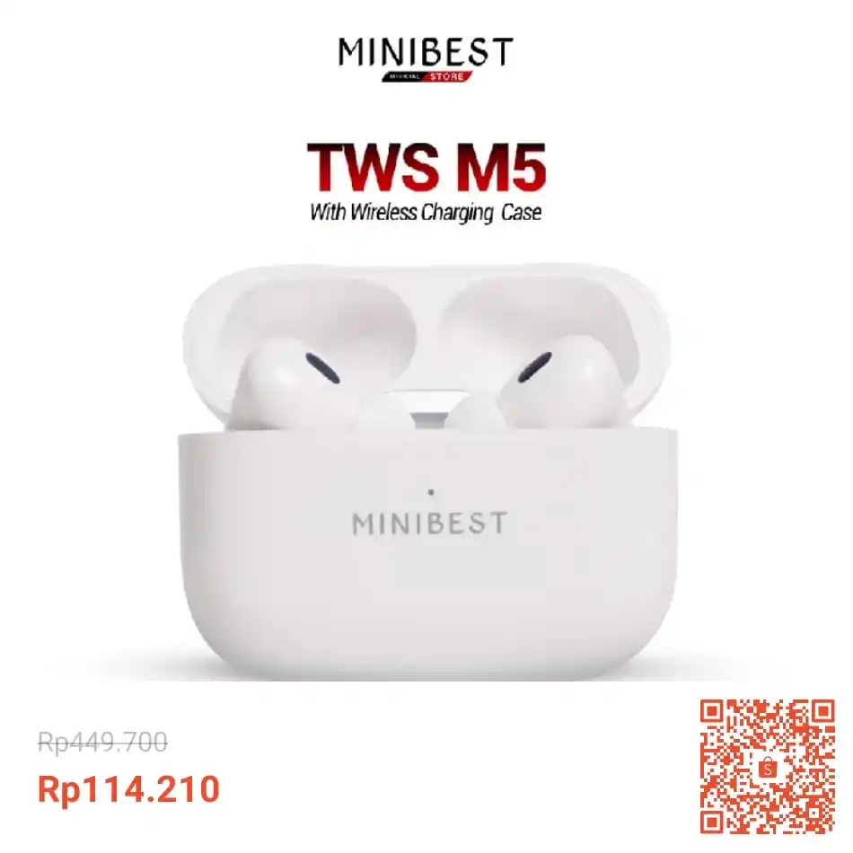 Image from INFO PROMO RACUN SHOPEE DISKON KODE VOUCHER SPILLTIKTOK TOKOPEDIA TIKTOK BLIBLI LAZADA RECEH CUAN: Temukan MINIBEST M5 Pro 2 TWS Earphone Headset Bluetooth V5.3 Chip H2 ...