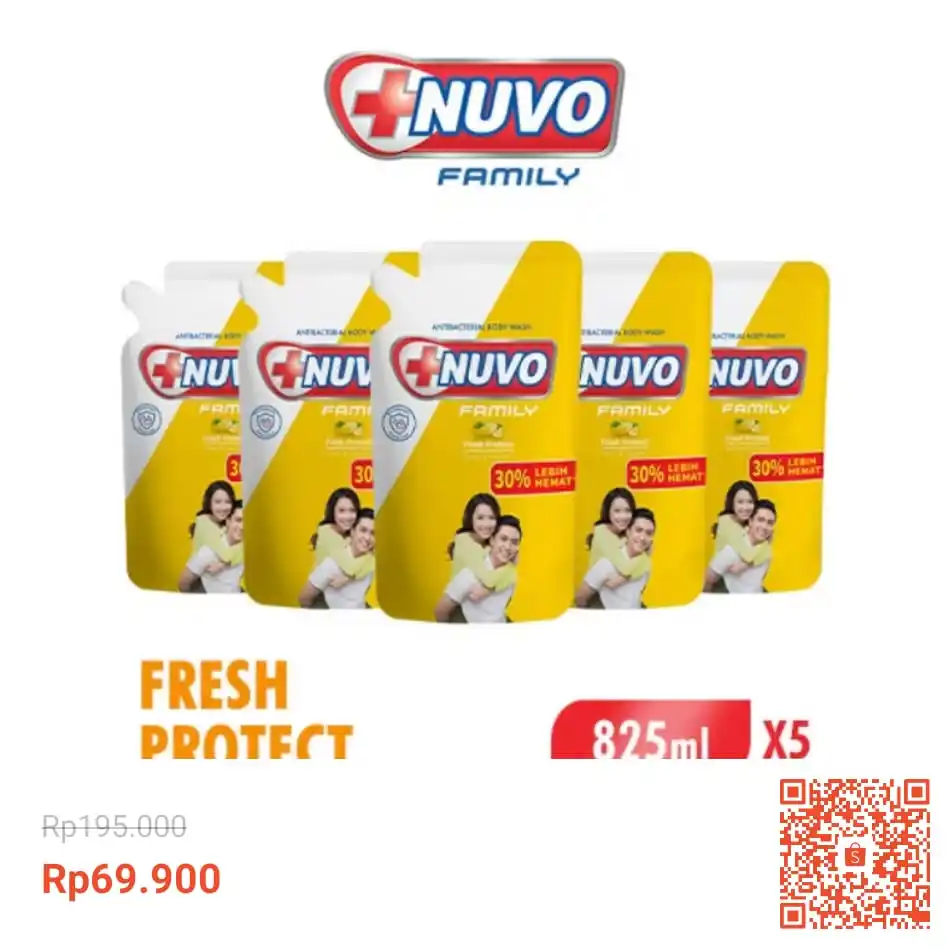 Image from INFO PROMO RACUN SHOPEE DISKON TIKTOK TOKOPEDIA GOJEK GRAB BELAJAR DAGET STICKER GIVEAWAY: Temukan Nuvo Family Sabun Mandi Cair Kuning Fresh Protect Pouch 825 Ml...