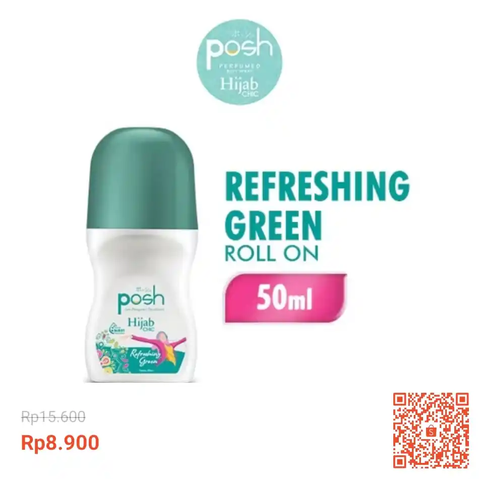 Image from INFO PROMO RACUN SHOPEE DISKON TIKTOK TOKOPEDIA GOJEK GRAB BELAJAR DAGET STICKER GIVEAWAY: Temukan Posh Hijab Chic Roll On Deodoran Refreshing Green 50 ml seharg...