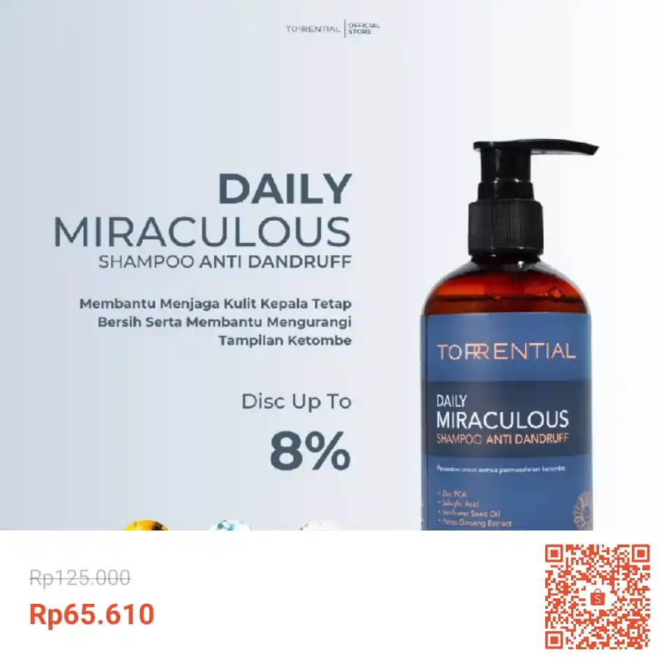 Image from INFO PROMO RACUN SHOPEE DISKON TIKTOK TOKOPEDIA GOJEK GRAB BELAJAR DAGET STICKER GIVEAWAY: Temukan TORRENTIAL Shampoo Anti Ketombe - Daily Miraculous Shampoo - ...