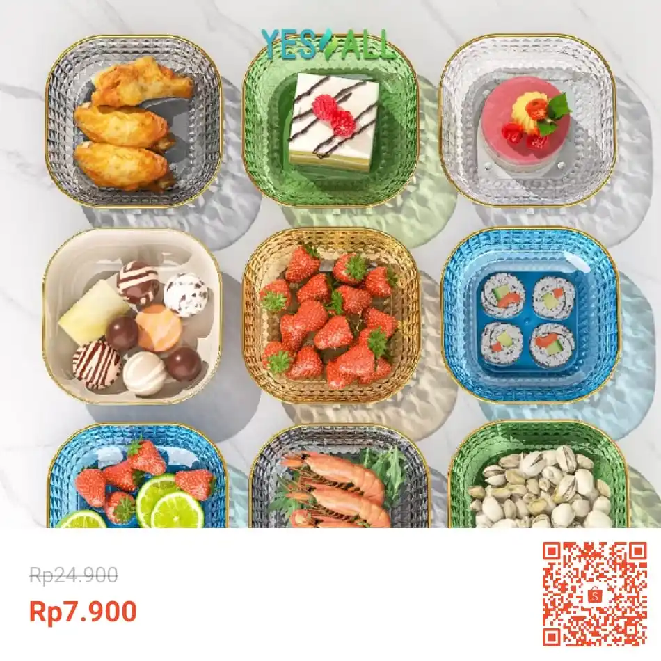 Image from INFO PROMO RACUN SHOPEE DISKON TIKTOK TOKOPEDIA GOJEK GRAB BELAJAR DAGET STICKER GIVEAWAY: Transparan Temukan YESALL Piring Saji Mini Kotak Diamond 14,5cm - Ca...