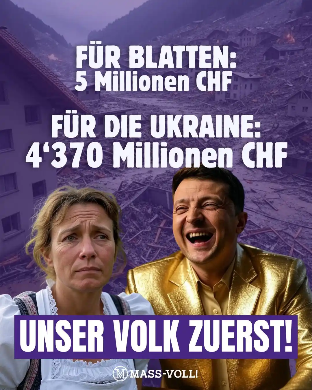 Image from MASS-VOLL!: 🤬 Ukraine wichtiger als Blatten? 👎🏻 Gemäss offiziellen Zahlen hat ...