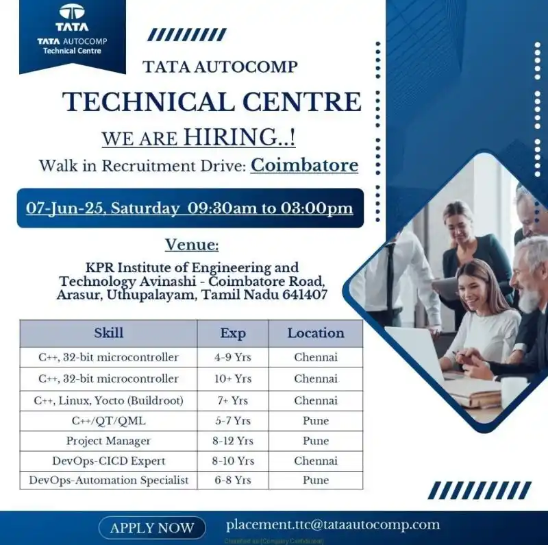 Image from Coimbatore Jobs & Careers: We're Hiring – Walk-In Drive at <a class="text-blue-500 hover:underlin...