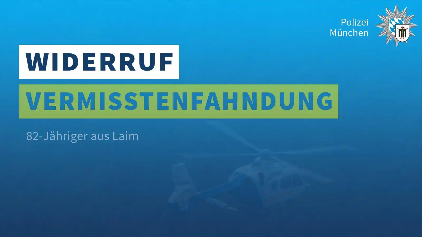 Image from Polizei München: *Widerruf Vermisstenfahndung* Der 82-Jährige konnte wieder aufgefunde...