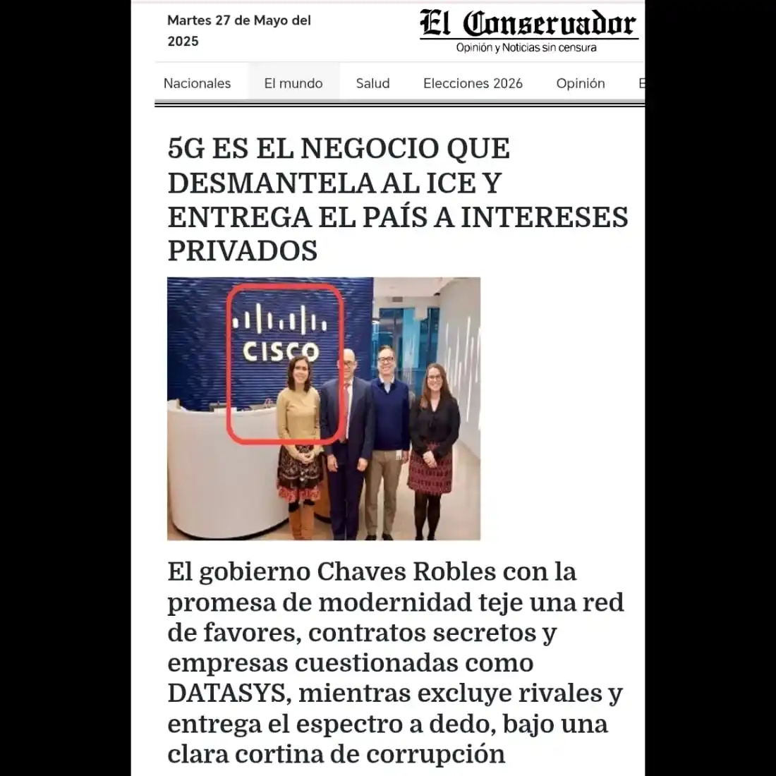 El Conservador CR post
