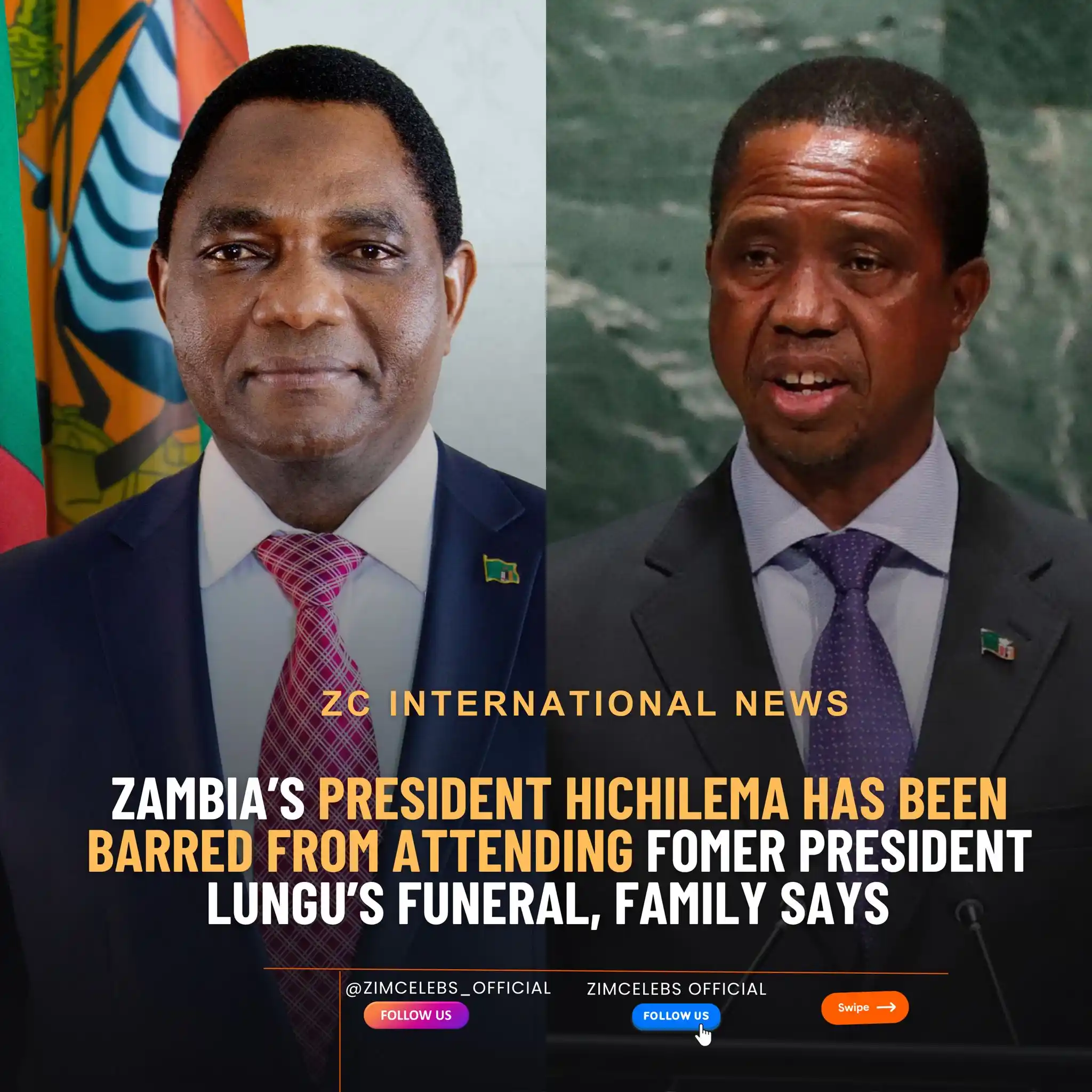 Image from Zimcelebs Official 1: Zambia’s late former president, Edgar Lungu, left strict instructions ...