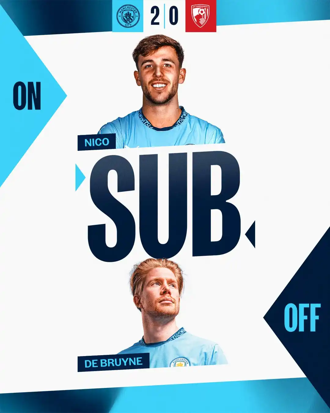 Image from Man City Português : 69' CITY TROCA E com isso, termina a última dança de KDB no Etihad S...