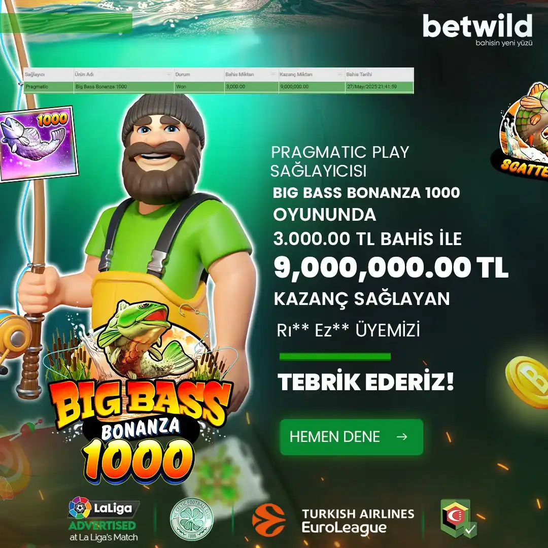 Image from BetWild: *🎣 9 MİLYONLUK BALIK YAKALANDI! 🐦🔥* *Big Bass Bonanza 1000 oyunun...